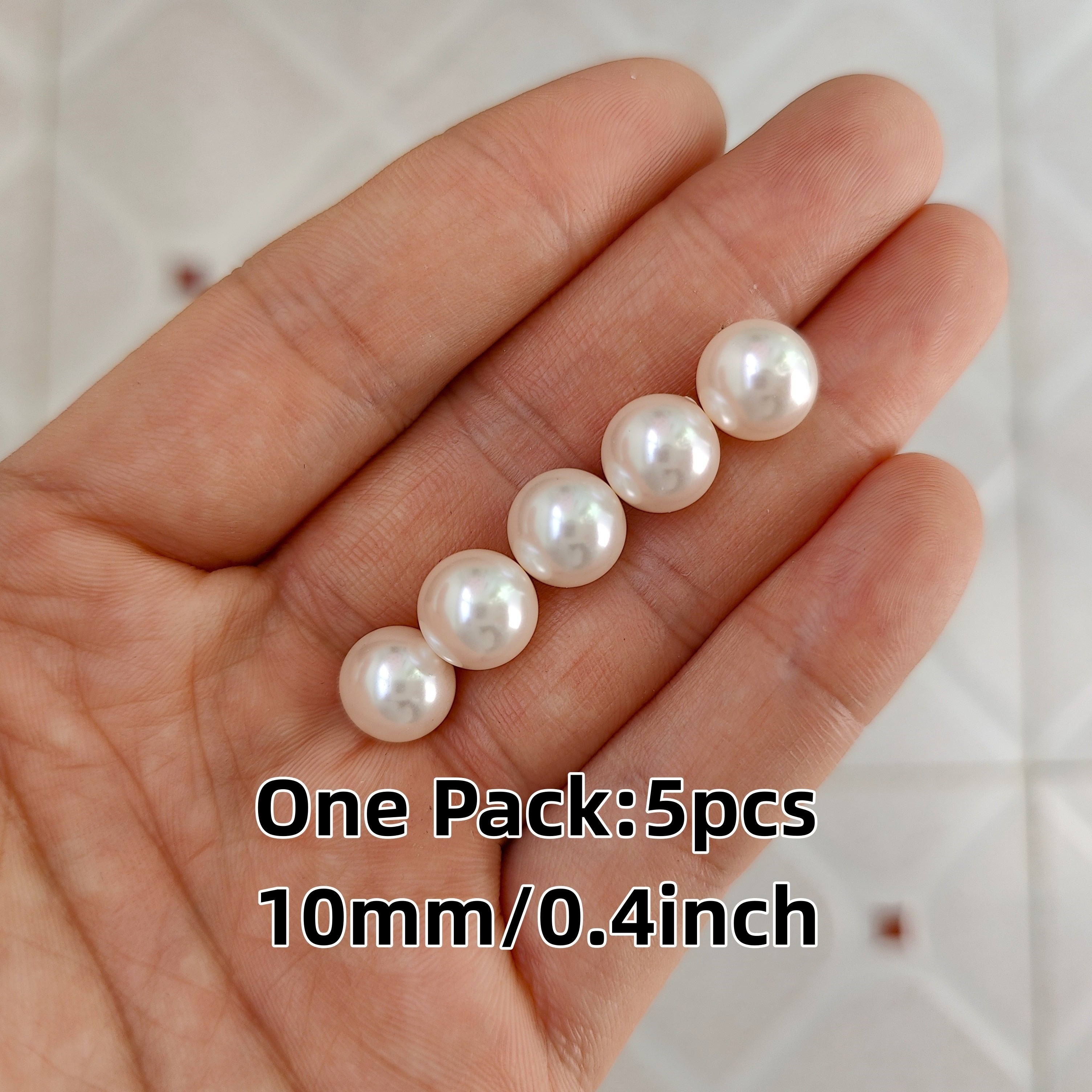 3mm Half Hole Natural White Imitation Pearl Beads Jewelry - Temu