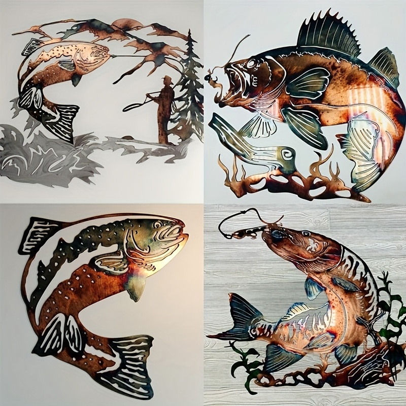 3d Metal Fish Wall Art Strange Elk Shoulder Artist's Wall - Temu