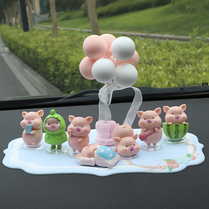 Tohuu Car Decoration Pig Auto Interior Decoration Pink Pig With Propeller  Piggy Ornament Car Interior For Office Home Gardening Fun Car Accessories  For Women nice 