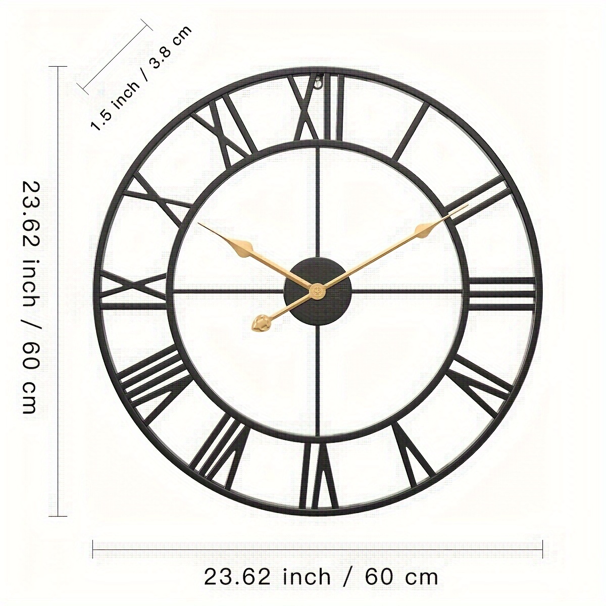 TEMU Orologio da Parete Vintage in Metallo Silenzioso Senza Ticchettio - Orologio Moderno per Soggiorno, Camera da Letto, Ufficio - Silenzioso per
