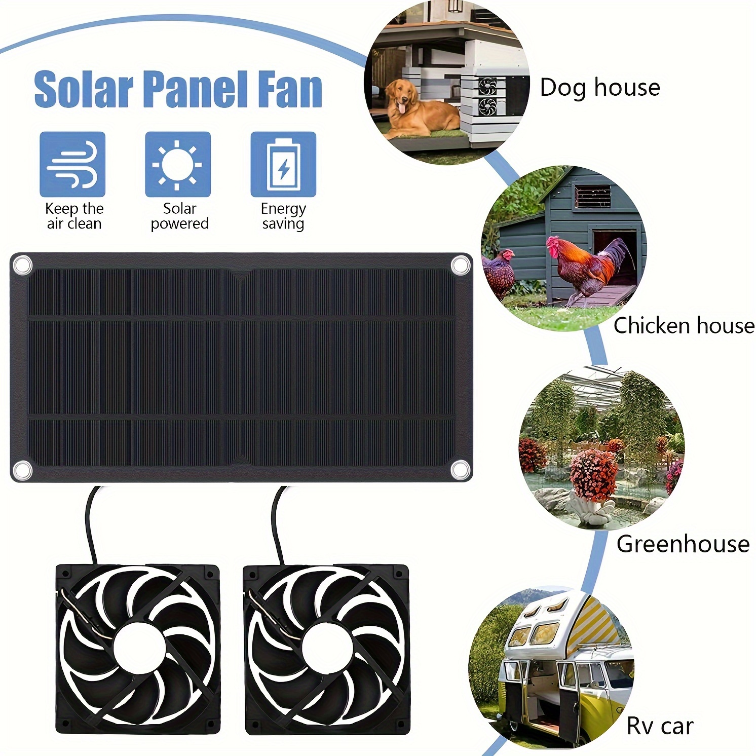 Ventilador Alimentado Energía Solar Ventiladores Escape - Temu Chile