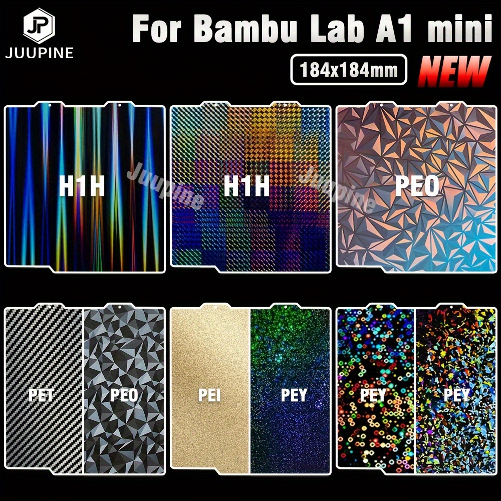 

1pc For Bambu Lab A1 Mini Build Plate, Double Sided Chameleon Peo Pey Pet H1h Pei Sheet, Spring Steel Sheet 180mmx180mm For Bambu Lab A1 Mini 3d Printer Hotbed