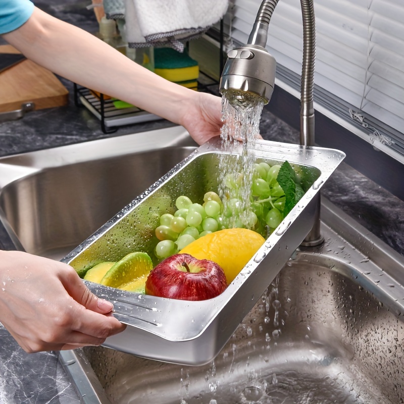 Multifunctional Stainless Steel Sink Colander With - Temu