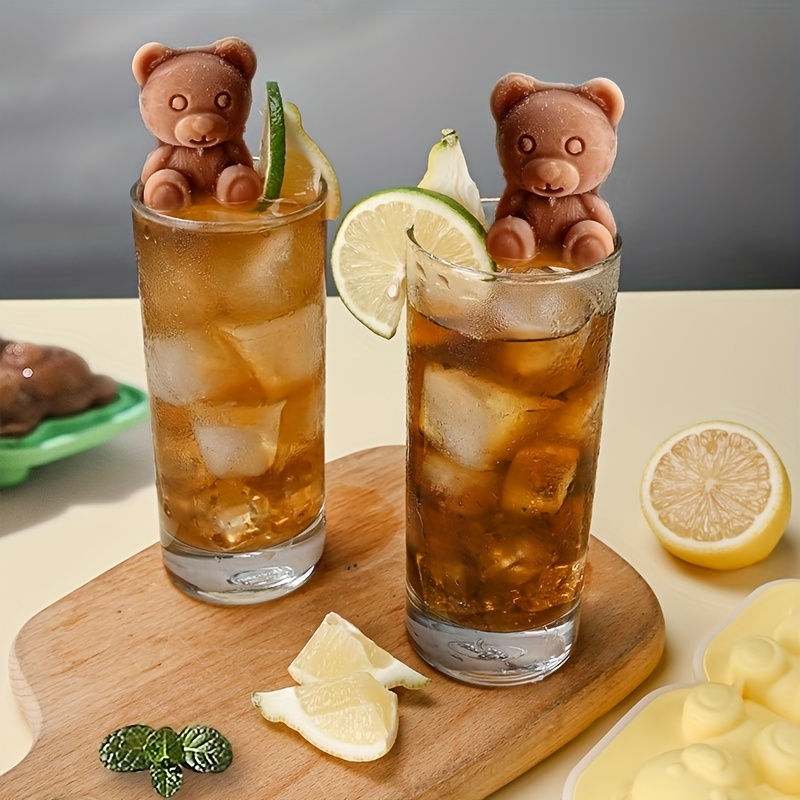 Cute Teddy Bear Ice Cube Tray, Silicone Flexible Food Grade Ice
