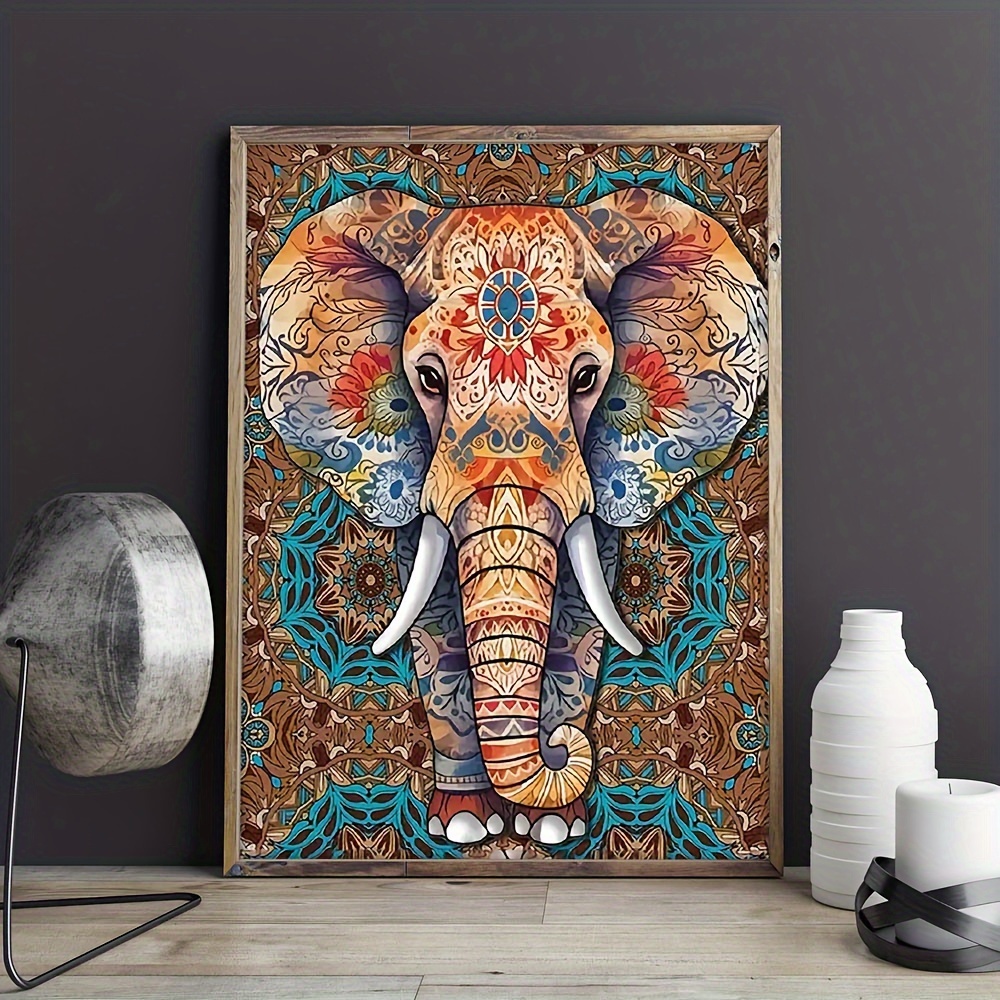 Mandala Wall Art Wall Decor Retro Poster Animal Elephant - Temu