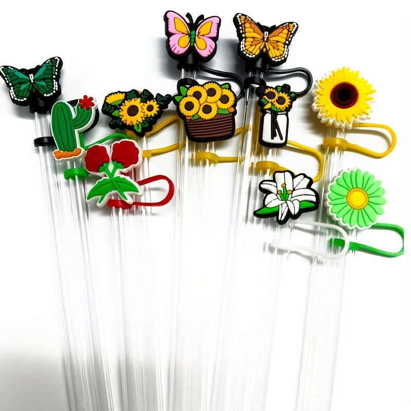 Straw Tips Cover, Reusable Straw Toppers, Butterfly Flower Silicone Straw  Sleeve , Decorative Straw , For Party Favor Bags,friends Gathering,  Dustproof Straw Covers, Party Supplies, Thanksgiving Chrismas Halloween  Gifts - Temu