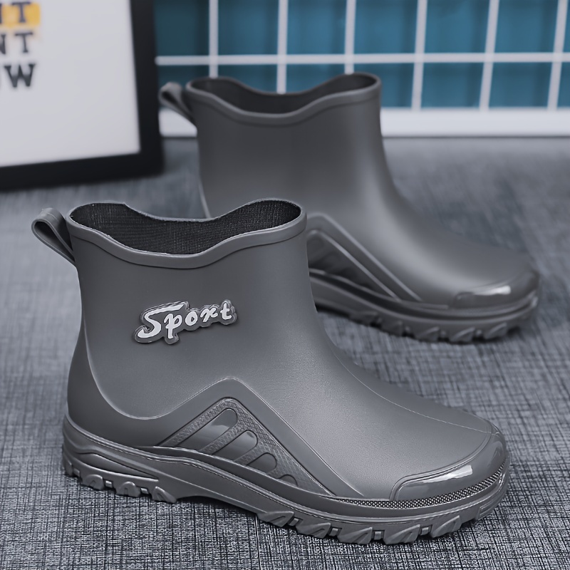 Mens Ankle Rain Boots Non Slip Wear Resistant Waterproof Rain