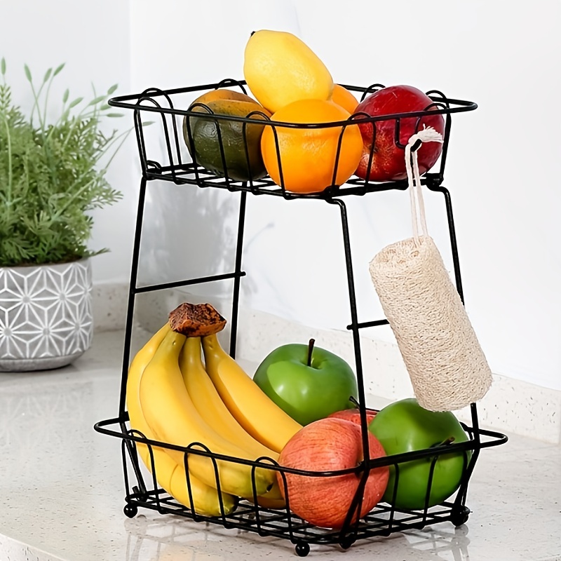 Hamaca colgante de frutas con ganchos, cesta de frutas colgante debajo del  armario de cocina para almacenar frutas de plátano, cesta colgante de
