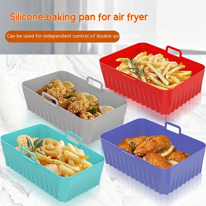 Air Fryer Silicone Pot For Ninja Foodi Dual Dz201 Dz401, Reusable