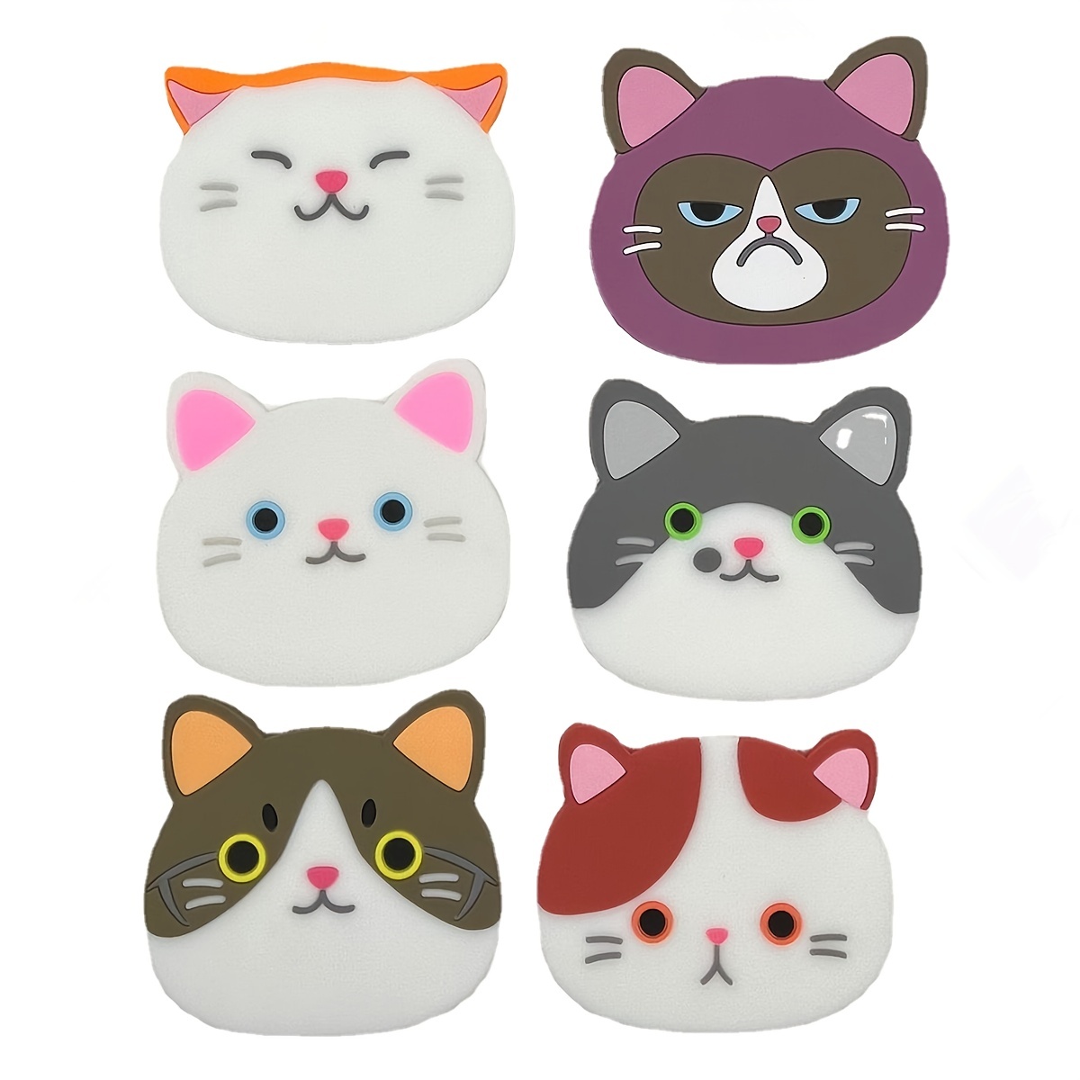 Cute Cat Silicone Coaster Kawaii Animal Shaped Insulated - Temu