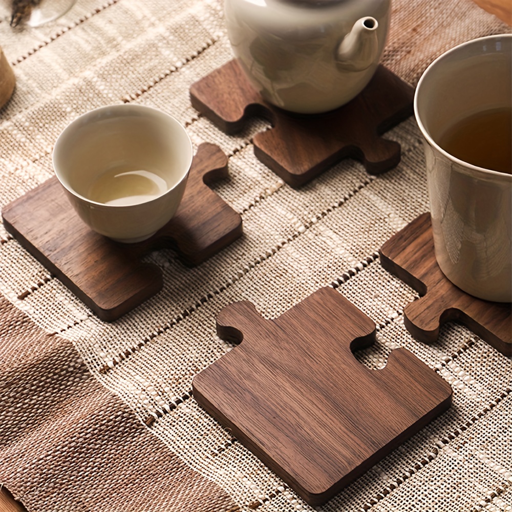 Natural Walnut Wood Placemats for Table Dinner Table Decor Candle Coaster  Coffee Mug Coasters Kitchen Accessories