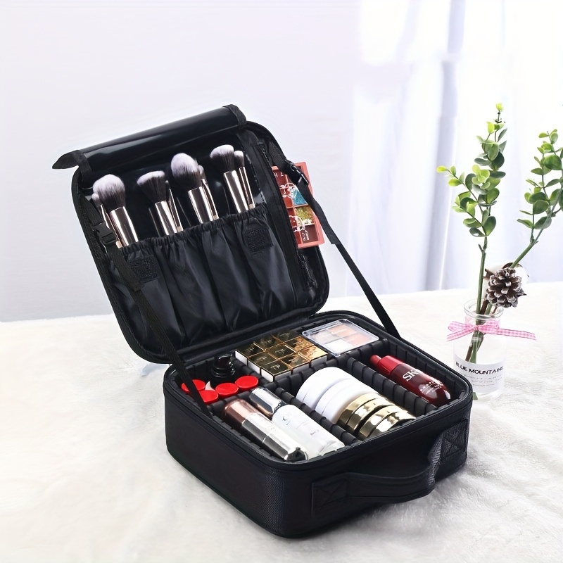 Rownyeon Makeup Case with Mirror Makeup Brush Bag 10Inch Portable