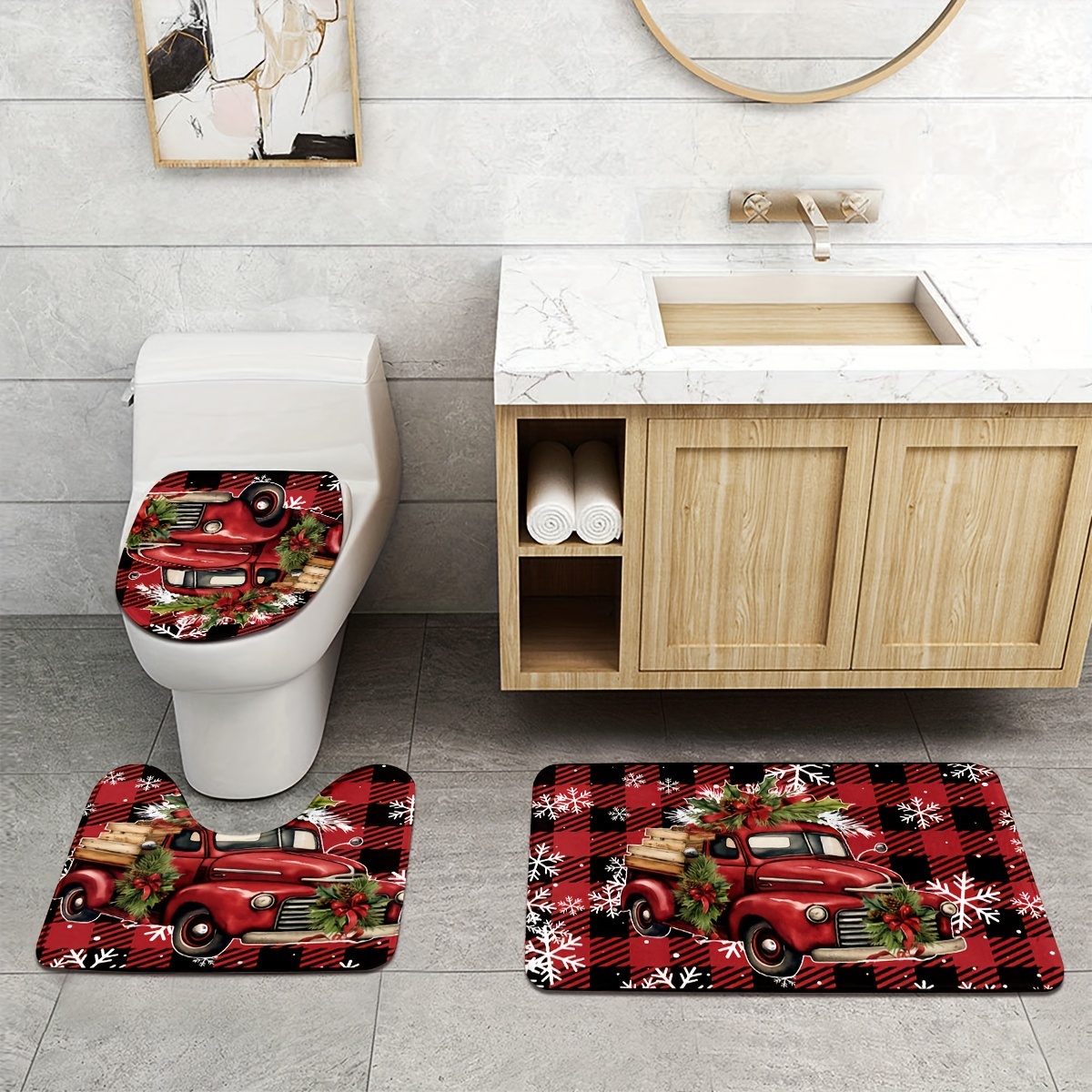 Red Bath Rugs & Mats - Bathroom, Bed & Bath