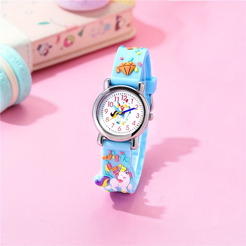 Kids 3d Lindo Reloj Analógico Impermeable Dibujos Animados - Temu