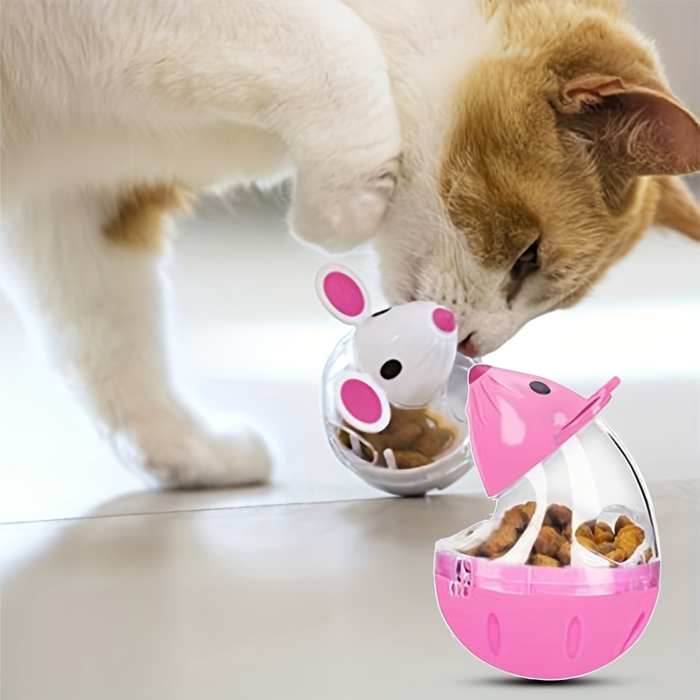 Cat Slow Feeder Cat Food Ball Mice Water Droplet Bone Tumbler Shaped Pet  -cdsx