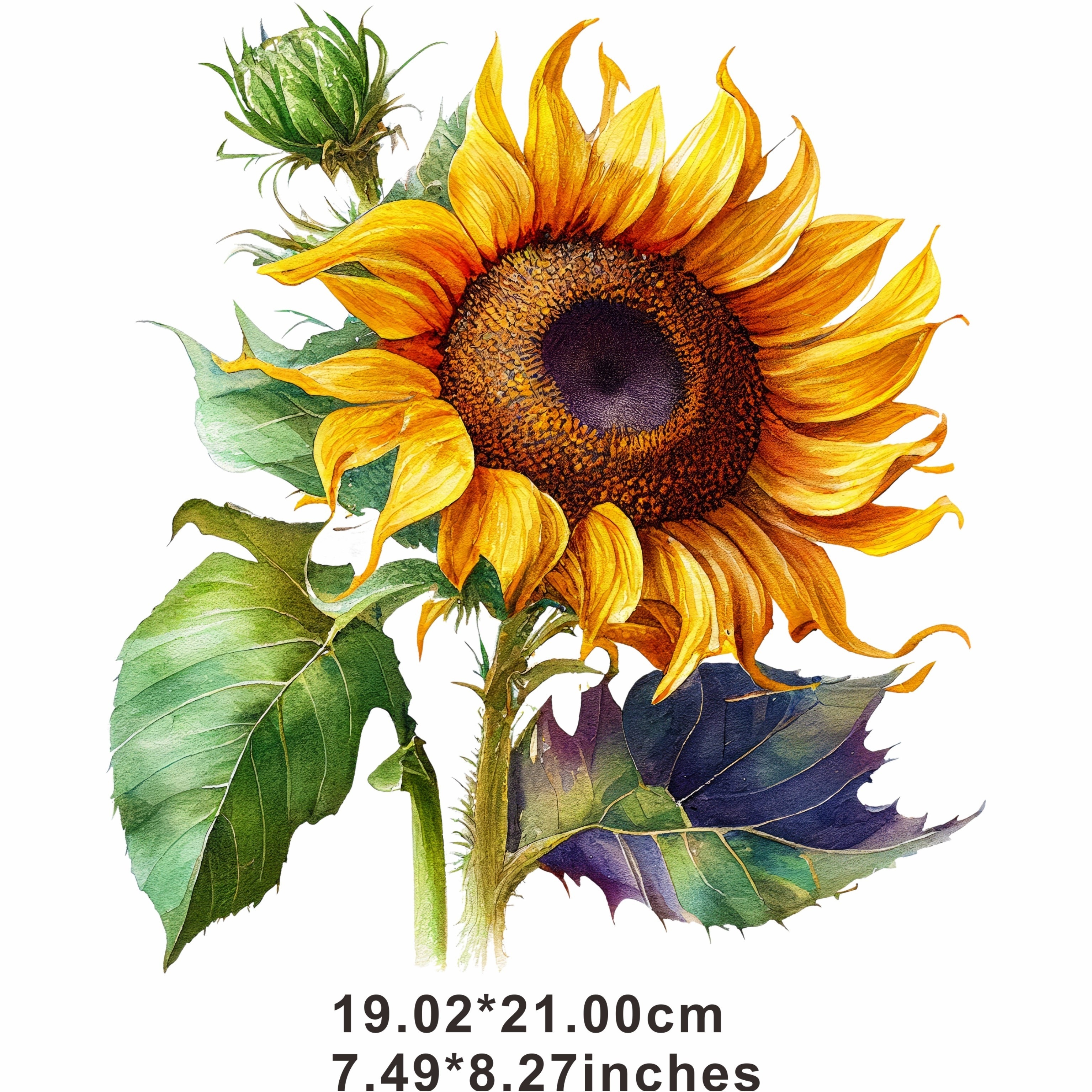 Sunflower Big Flowers Hand Painted Color Painting Hot Stamping