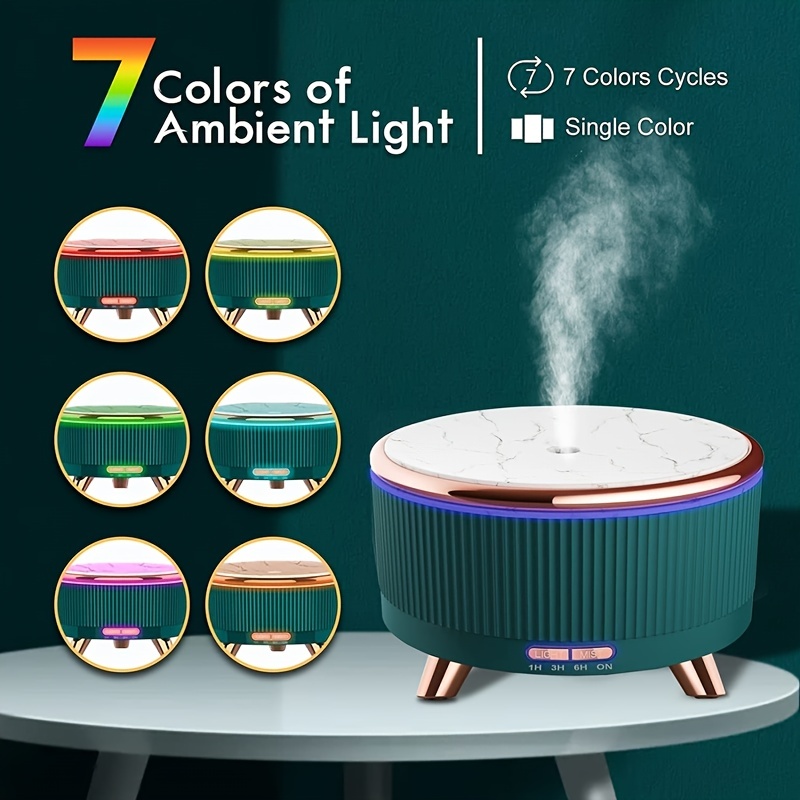 Diffusers for Essential Oils Large Room Humidifier, 500ml Aromatherapy  Diffuser Cool Mist Humidifier with Remote Control,7 Colors Lights & 3 Mist  Mode