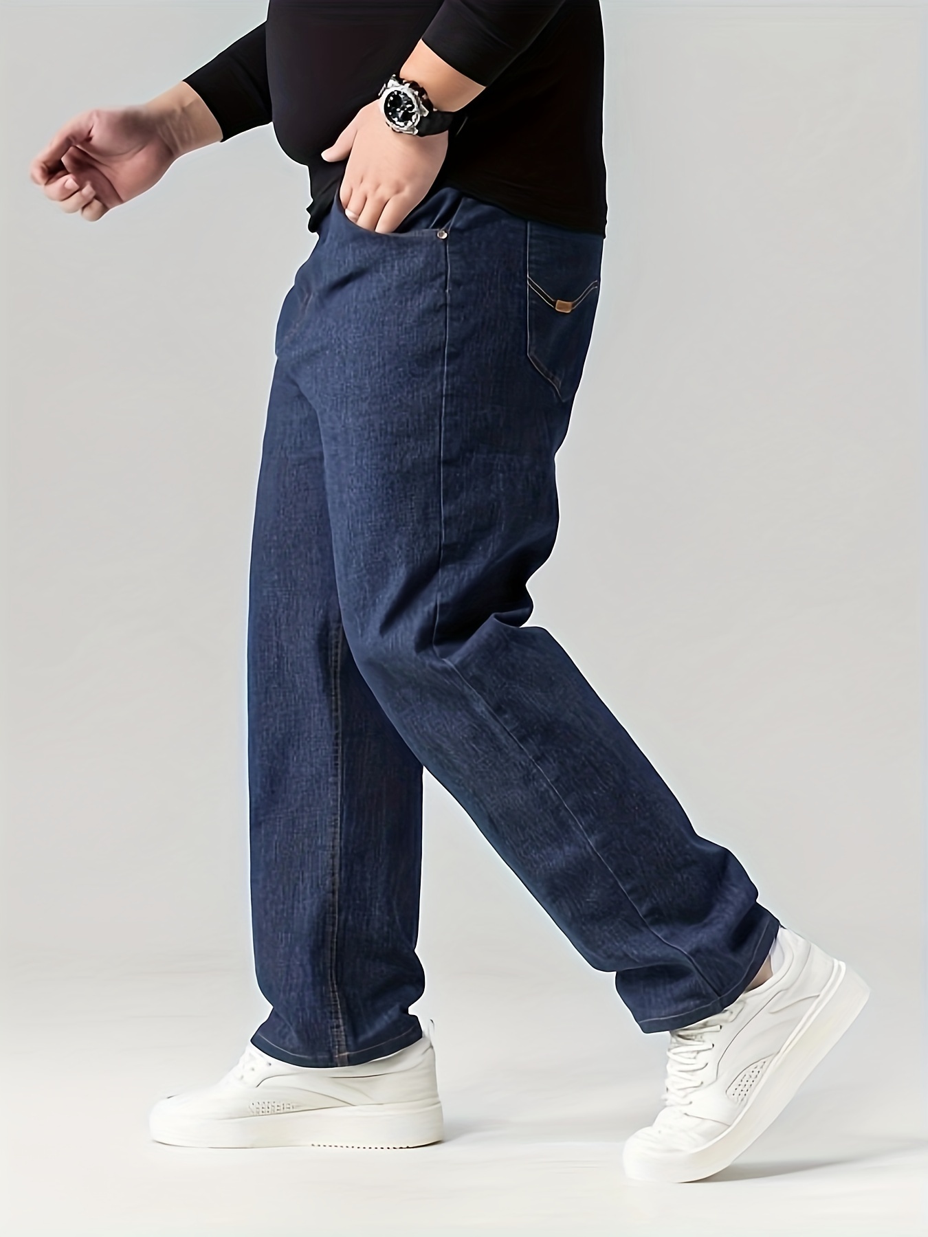 Pantalones Vaqueros Holgados Para Hombre Jeans Con Bolsillos Moda Grande  Trabajo