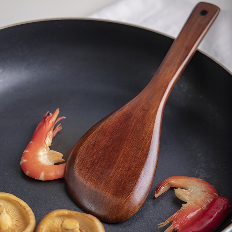 Wooden Cooking Spoon Set Wok Turners Natural Teak Wooden - Temu