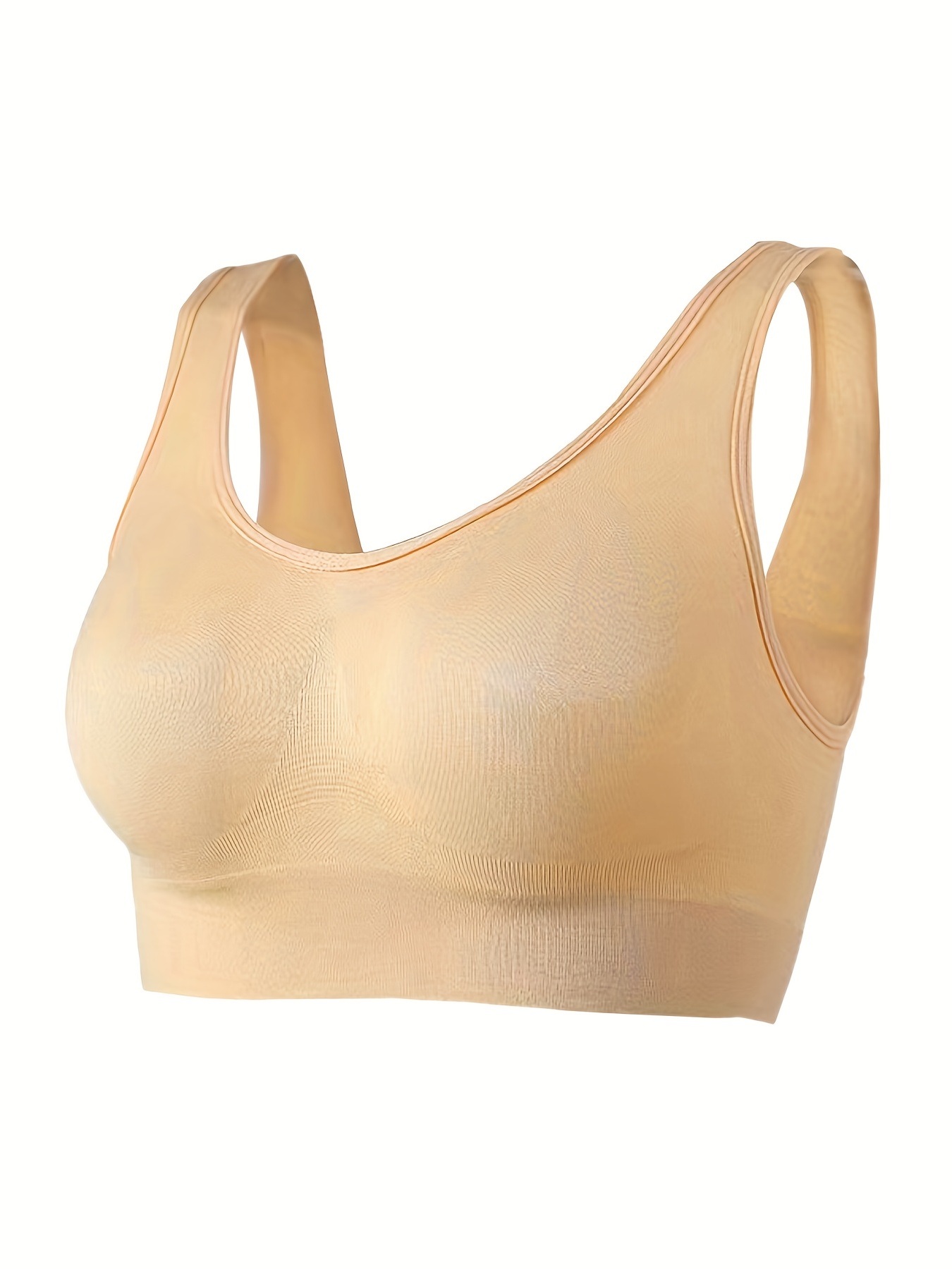 Pleated V neck Sexy Sports Bra Solid Color Medium Support - Temu