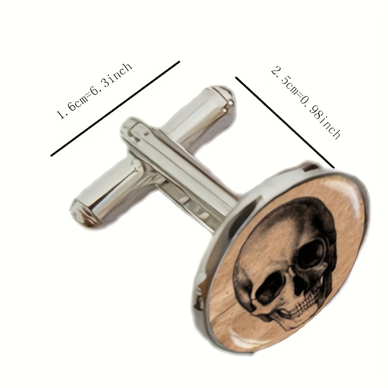 Antique Anatomy Skull Cufflinks Gothic Skeleton Jewelry