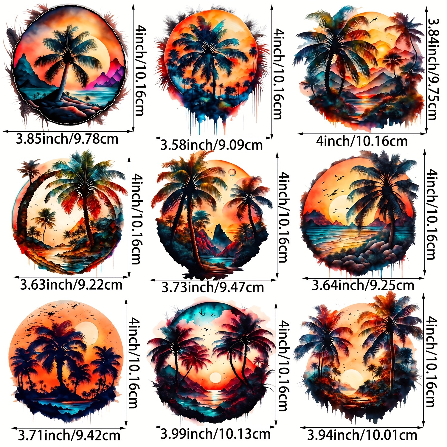 Summer Sunset Palm Tree Beach Heat Transfer Vinyl For T - Temu