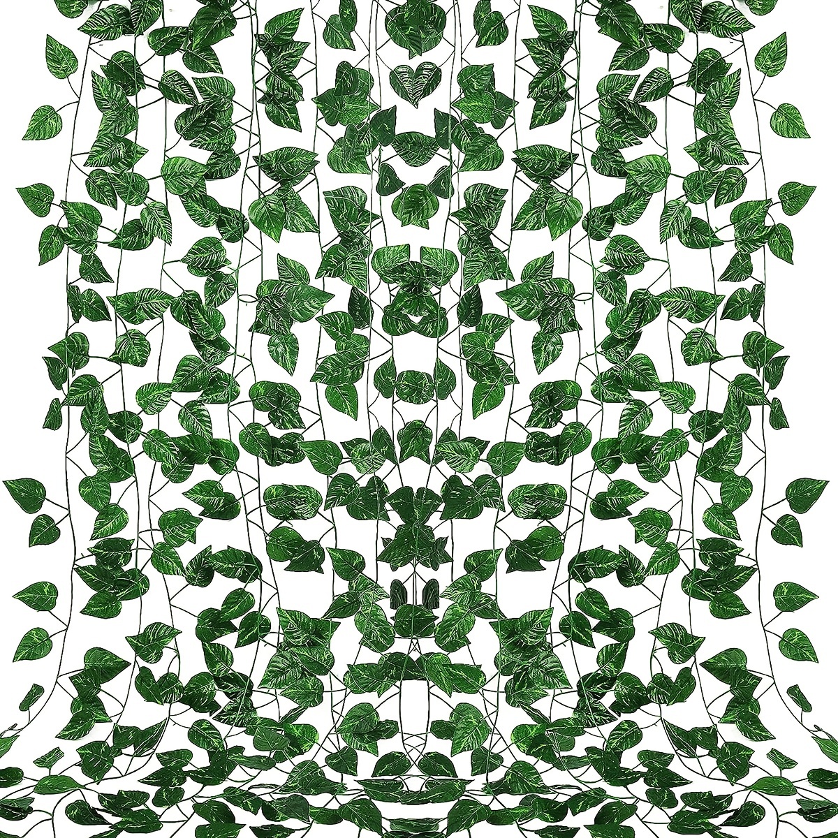 12Pcs Fake Leaves Artificial Ivy Garland, Green Leaves Vines