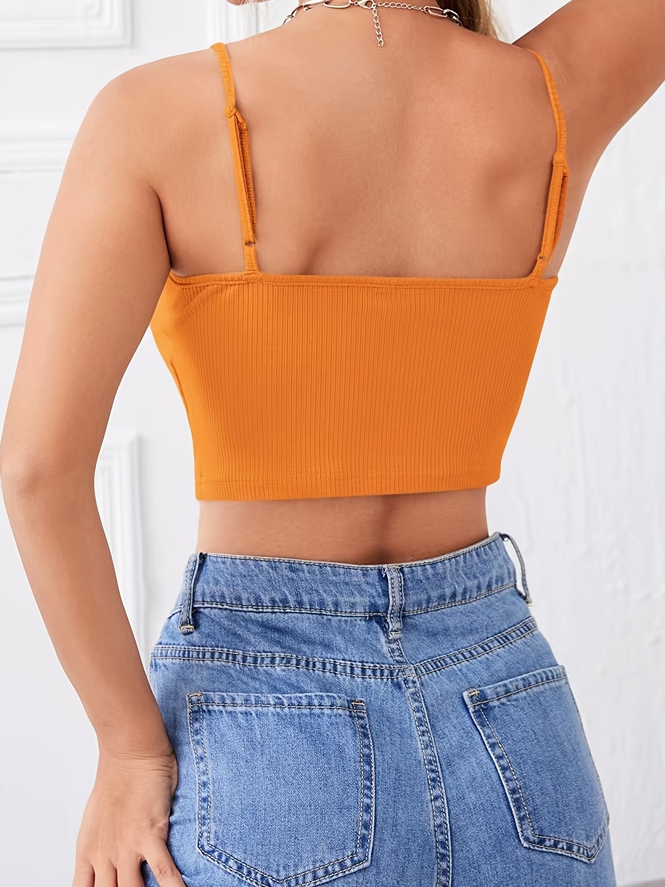 Backless crop Top  Orange fashion, Backless crop top, Backless top