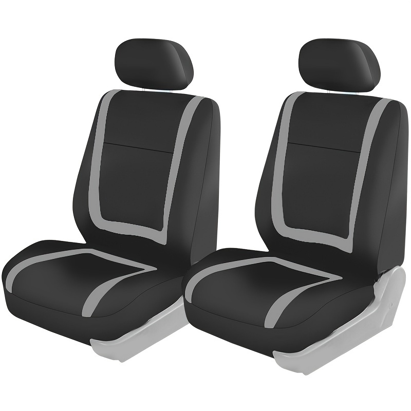 Fundas para asientos de coche, pares delanteros de poliéster en colores  gris, negro, beige, y rojo, cojín de asiento universal para coche,  protector de asiento de coche, accesorios de coche, decoración de