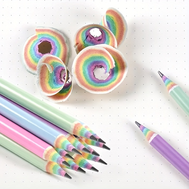 Crayons Colour Pencil Set 7 Color Rainbow Pencils Children - Temu