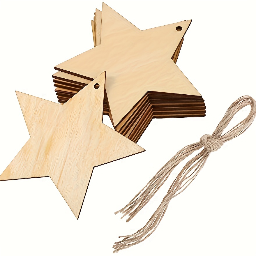 Wooden Stars Diy Painting Wooden Chips Christmas Wedding - Temu