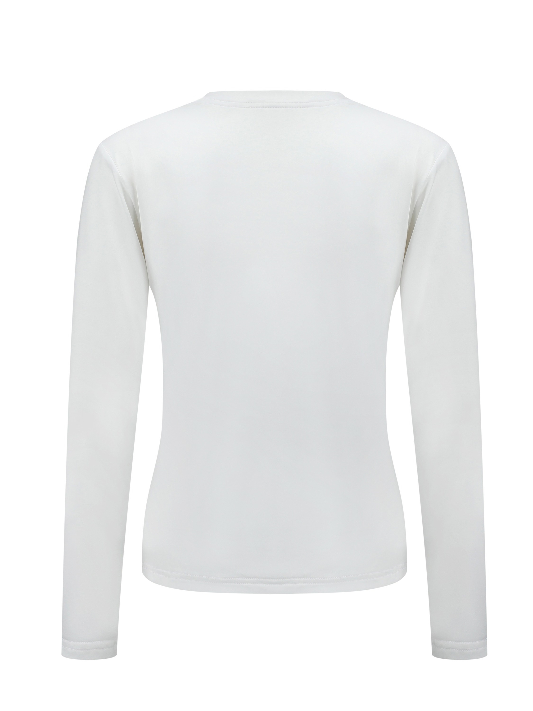 Camiseta térmica para mujer, para clima frío, ajustada, de manga larga,  cuello redondo, camiseta básica térmica para mujer