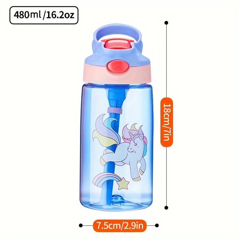 Cute Kids Water Bottles With Straw Cute Water Leak Proof Bottles Portable  Leakproof Water Jug Plastic Fruit Juice Travel Water Bottle For  Kids/Girl/Adult Pink 