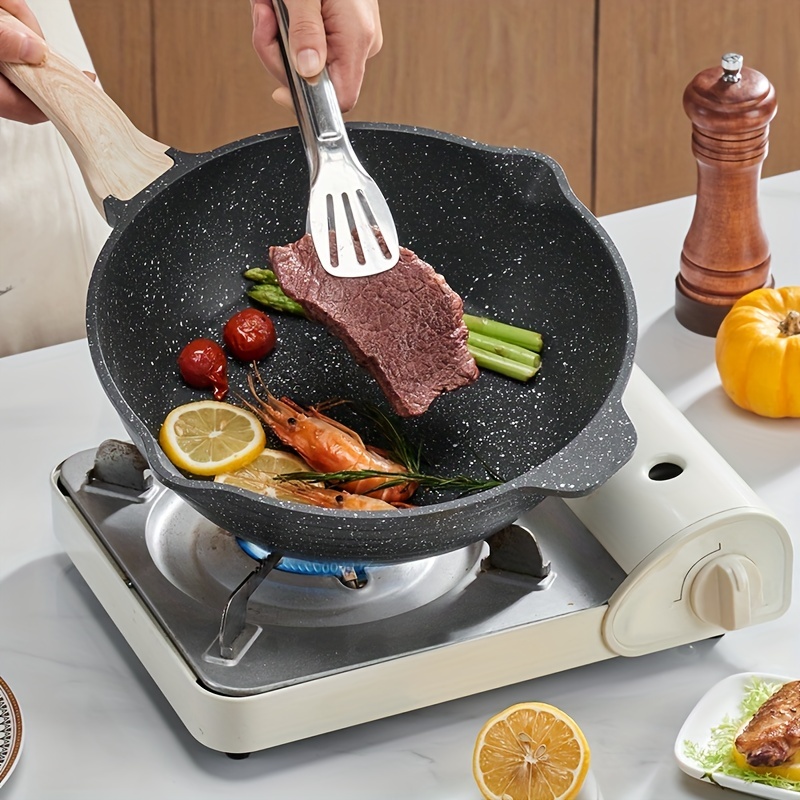 Gas Induction Cooker Deep Nonstick Frying Pan Home Steak Egg