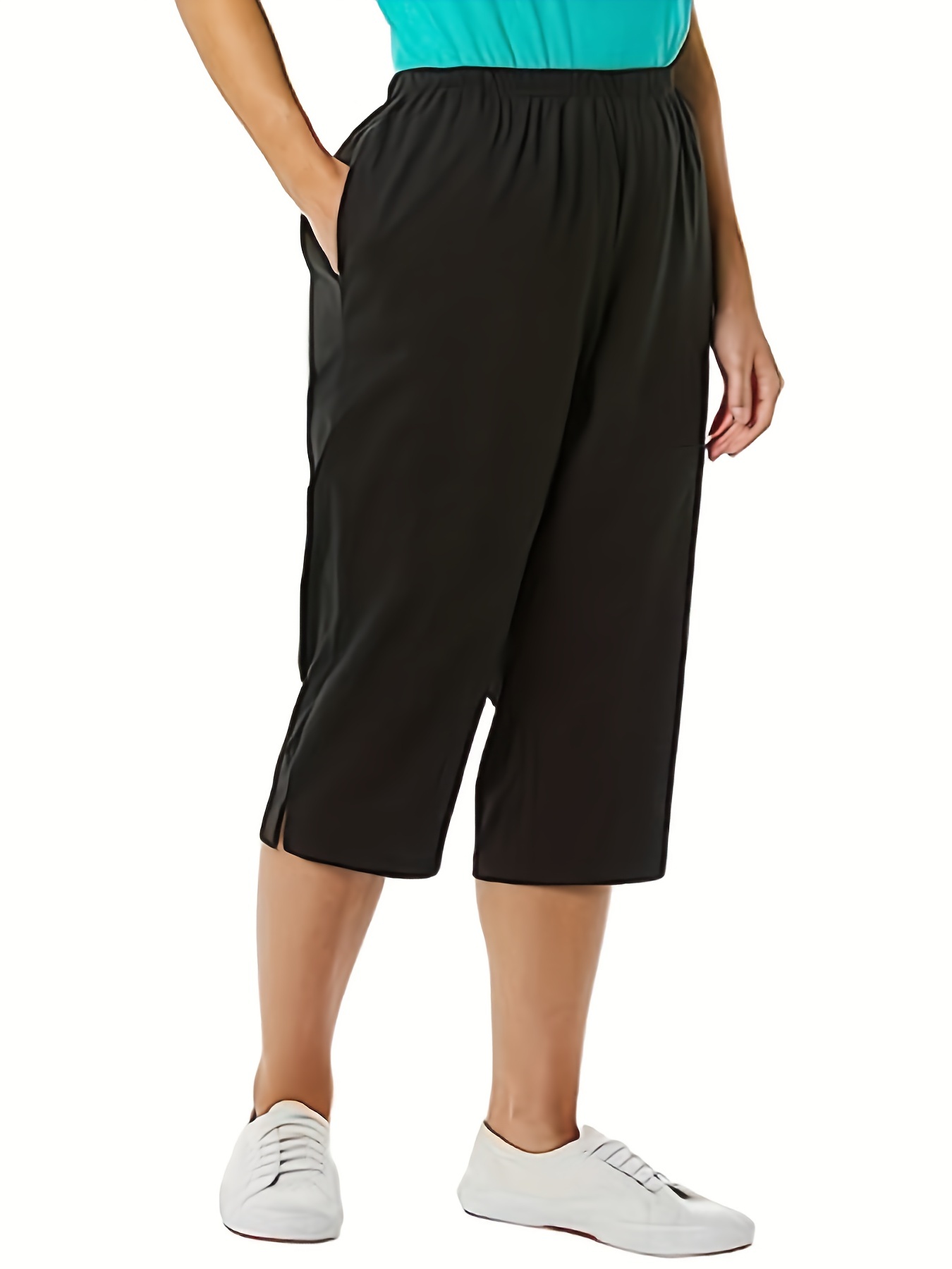 Pantalones Capri Elegantes Talla Grande Pantalones Capri - Temu Chile