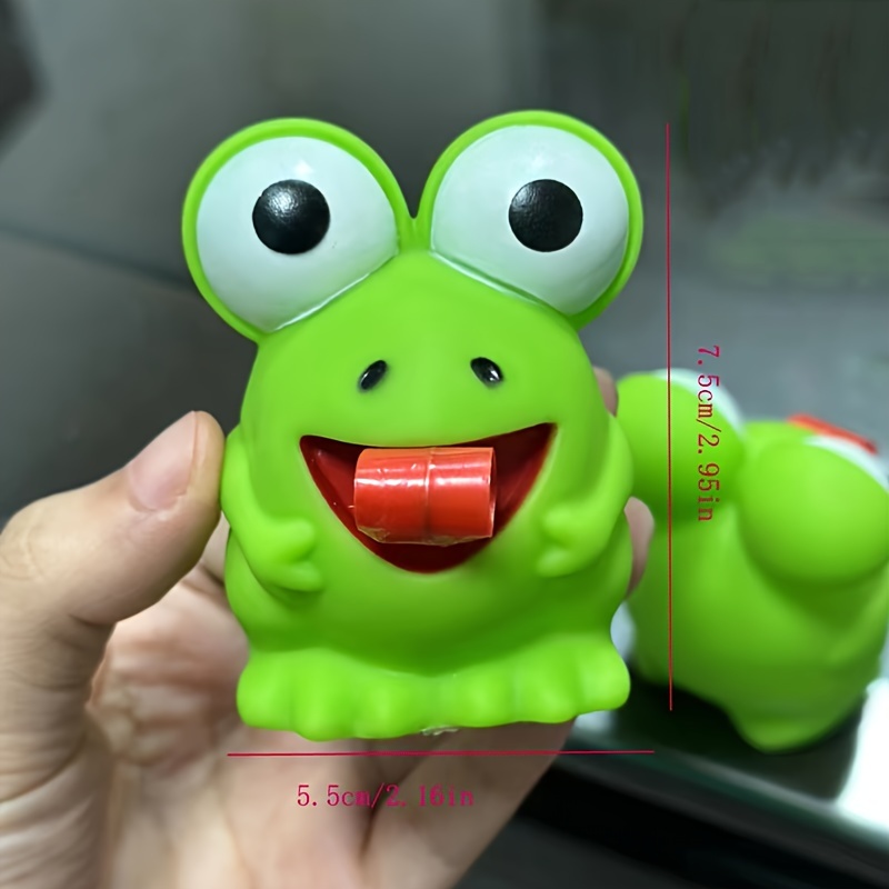 Funny Cute Sticking Out Tongue Pinch Rubber Frog Squeak Toy Party Whistles  Favors Noise Makers Stress Relief Toy
