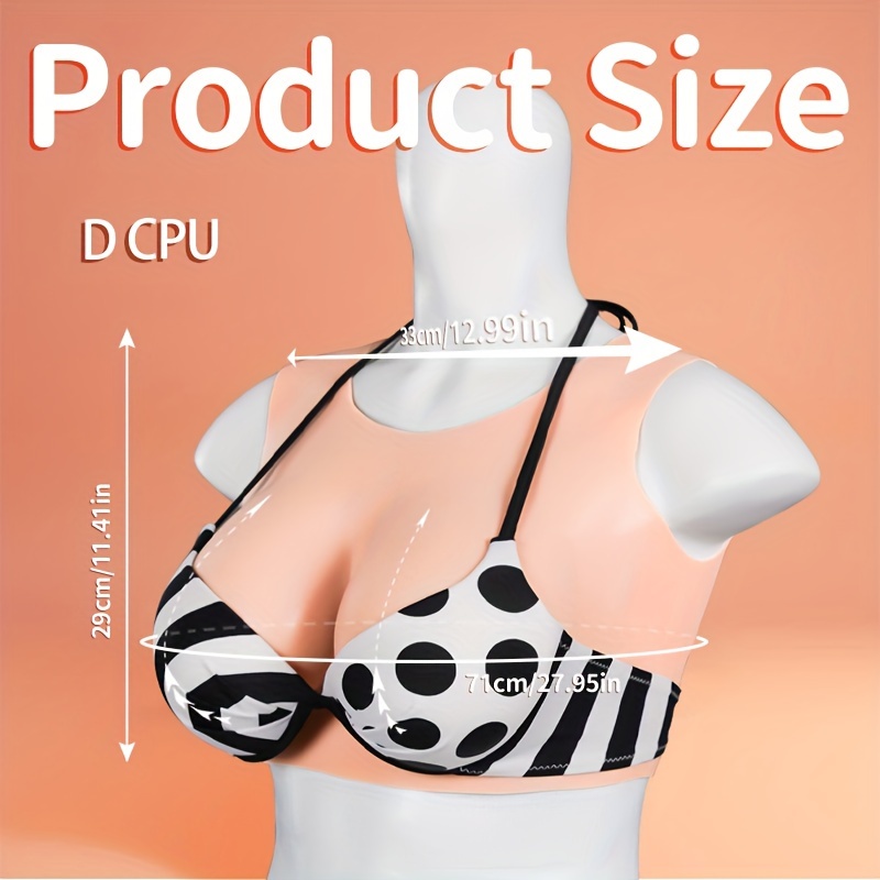 C/d/f Cup Realistic Silicone Breast Form Round Neck High - Temu
