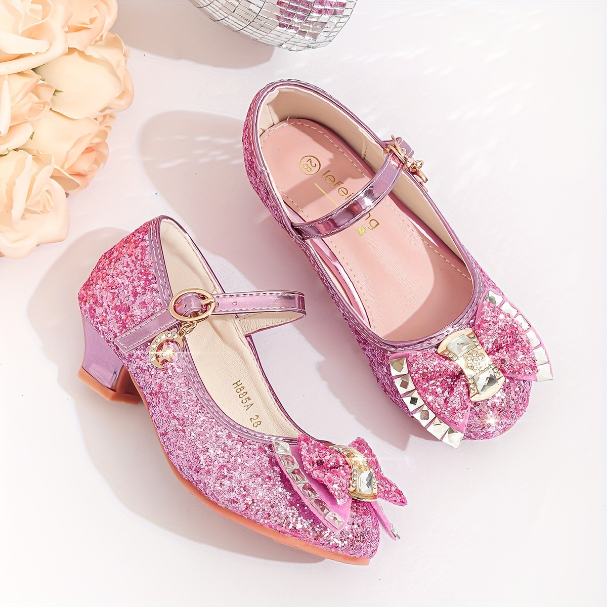 LFHT - Zapatos de vestir para niñas pequeñas, con lentejuelas y  brillantina, zapatos de baile de princesa Mary Jane, sandalias de baile  para fiestas