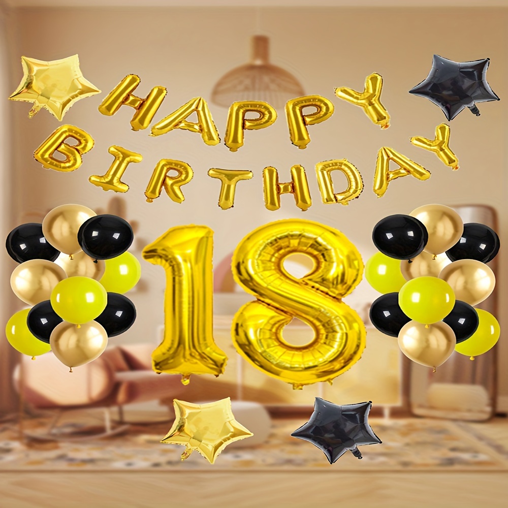 Black birthday  18th birthday decorations, Surprise birthday decorations,  Black party decorations
