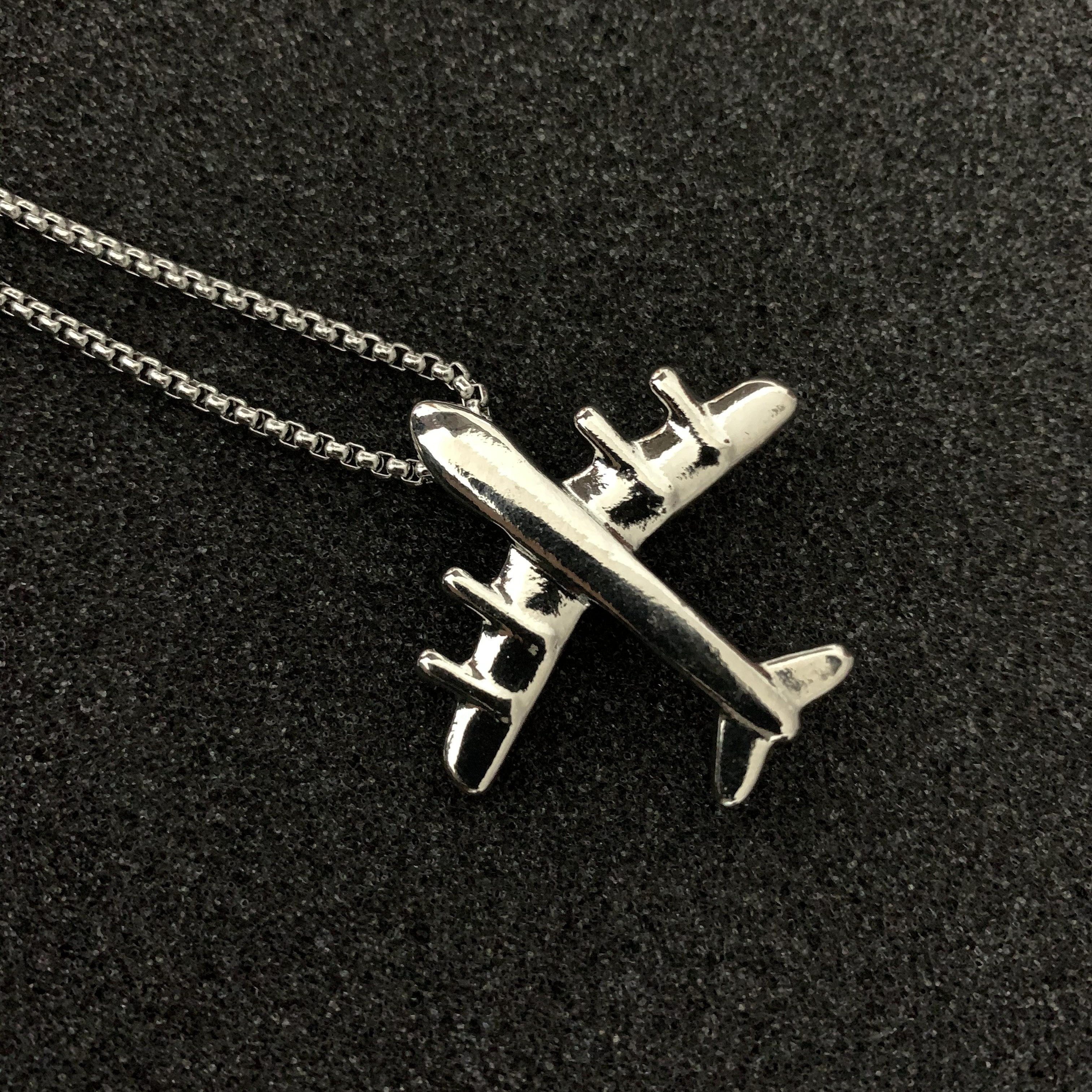 Silver Little Airplane Necklace