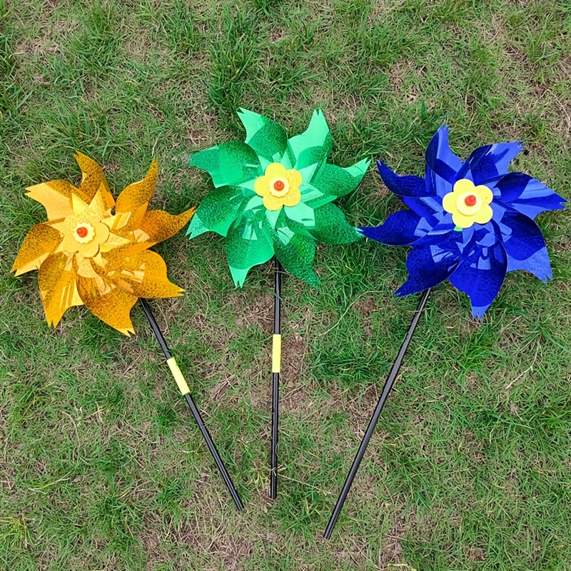 Girandola riflettenti per uccelli che spaventano gli uccelli girandola con  picchetti giardino corvo prati piccione guidare via uccelli stagni mulino a