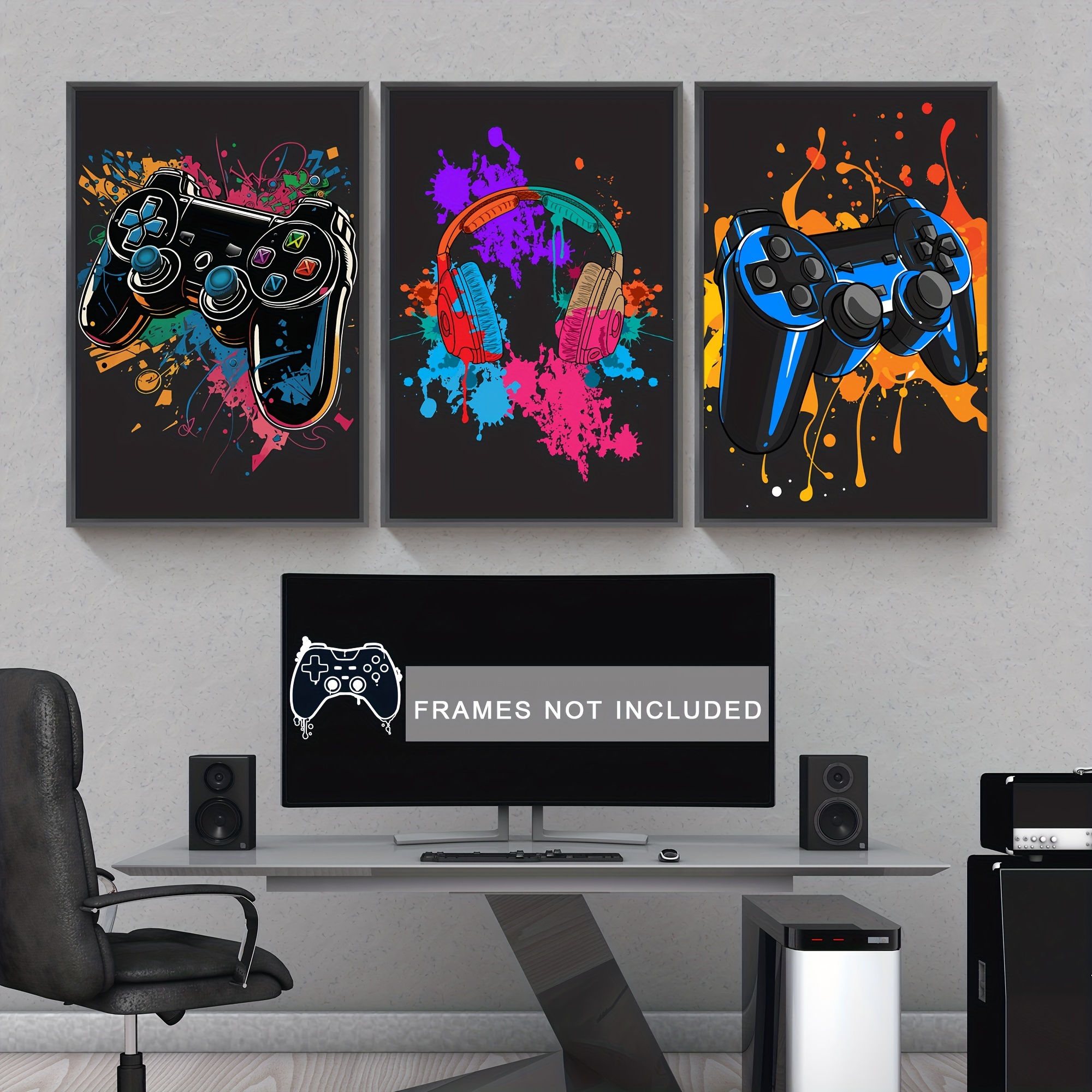 1pc Neon-colored Gaming Room Poster, Game Room Decor, Bedroom Decor, Video  Game Inspirational Poster, Gaming Decor, Esports Bar Entertainment Venue  Decoration, Size 12*8in