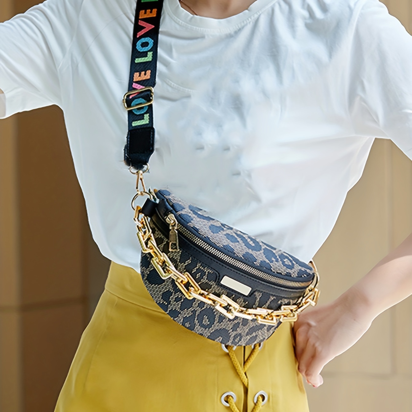 Fashionable Printed Women's Waist Bag & Chest Bag