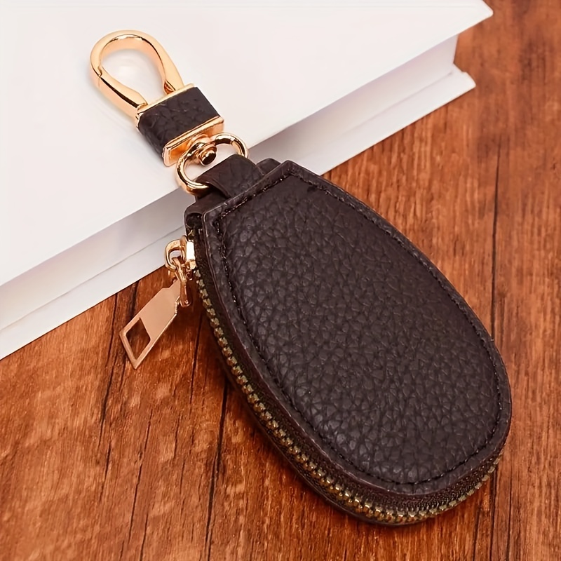 1pc, Mini Leather Key Holder, Minimalist Keychain Case Wallet, Key Storage Case, Key Protector,Temu