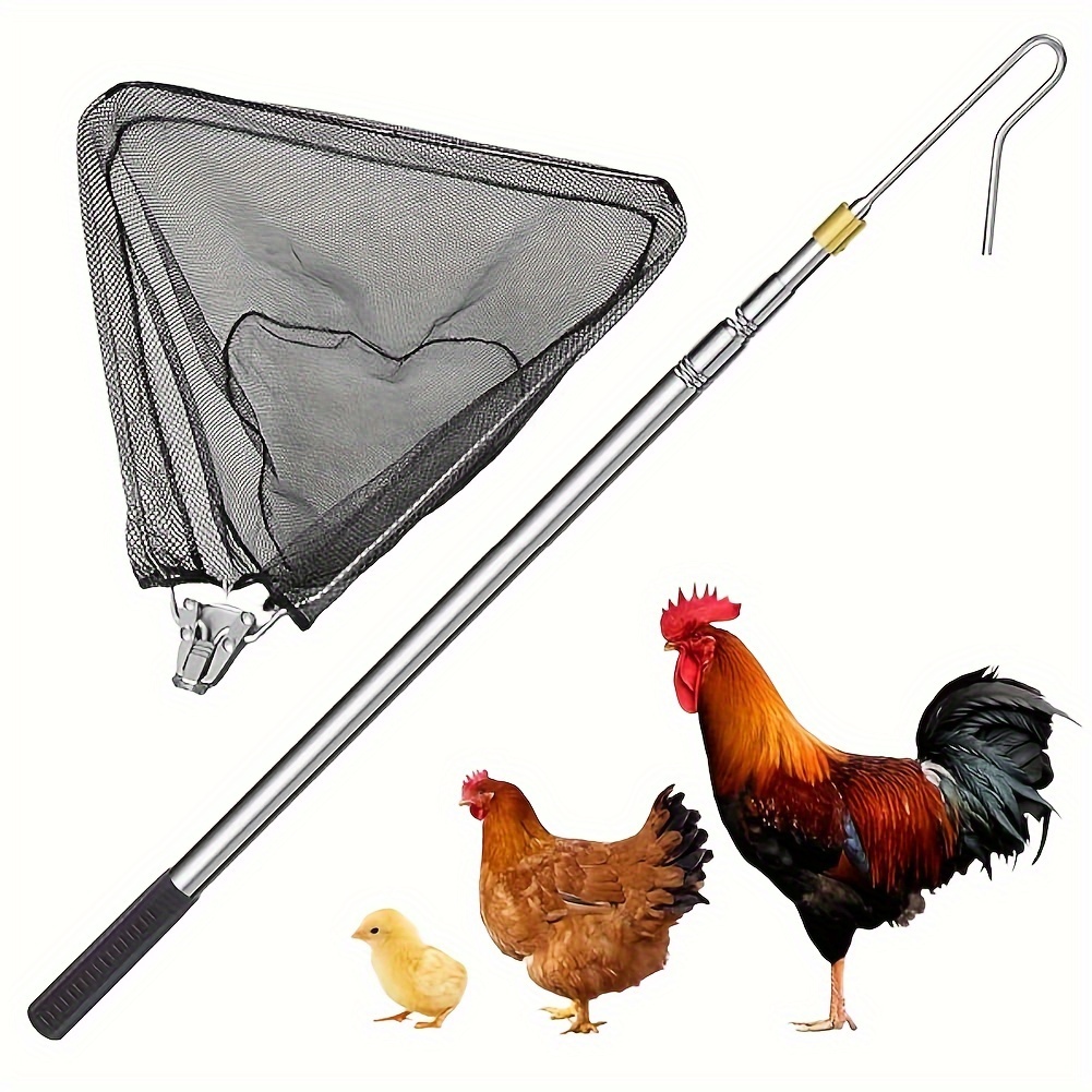 1pc Chicken Net And Chicken Catcher Leg Hook, Stainless Steel Retractable  Long Chicken Catcher, Farm Tools For Poultry Chicken Turkeys Geese Ducks