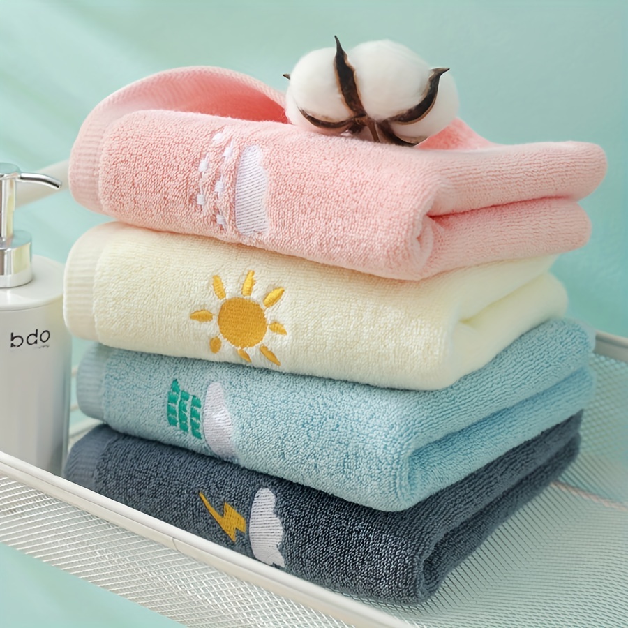 Cartoon Weather Embroidered Hand Towel Soft Skin-friendly Face Towel