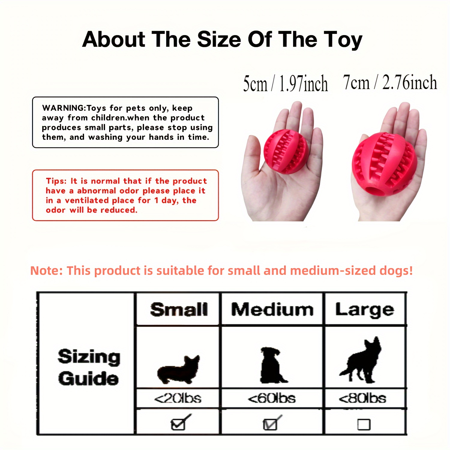 5cm 7cm Pet Dog Toy Interactive Rubber Balls for Small Large Dogs Puppy Cat  Chewing Toys