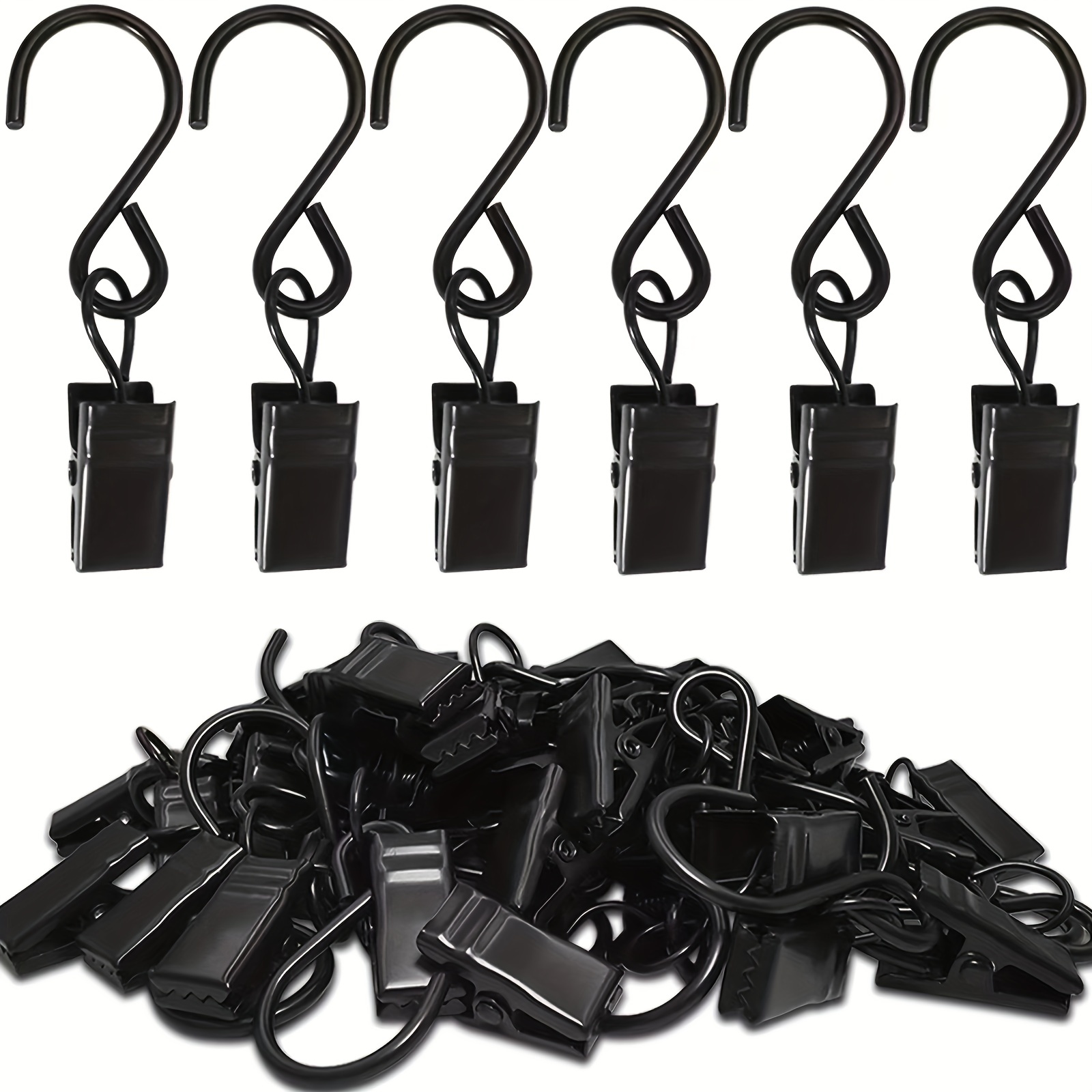 200Pcs 1 Inch Stainless Steel S Hook Curtain Hanging Connectors