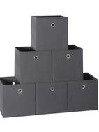 pack de 6 boîtes de rangement en tissu noir avec couvercles - organisateurs empilables , et lorganisation du placard - & de place, organisateurs de placard et conteneurs, au contenu , paniers et pour organisation à domicile