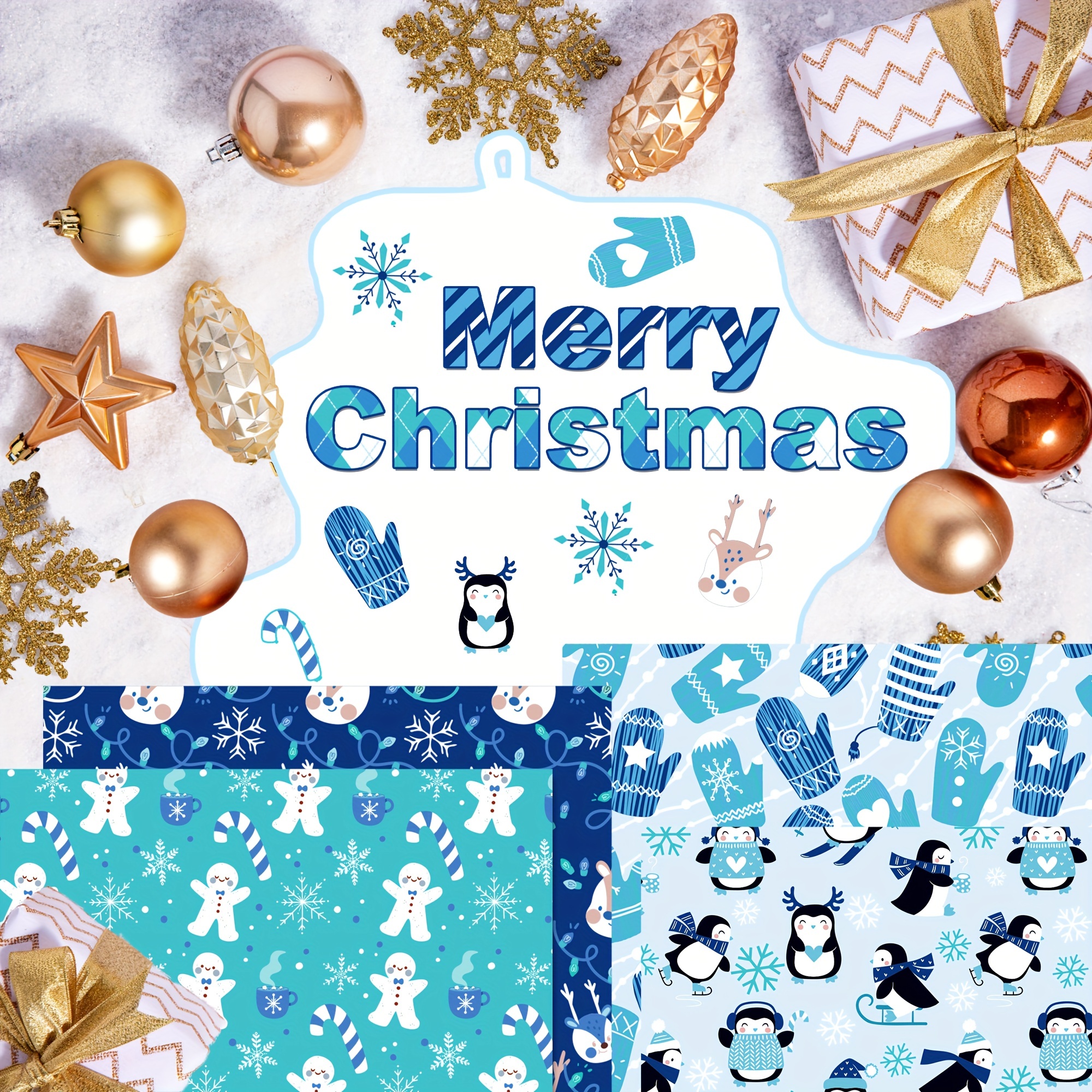 Winter Snowflakes Scrapbook Paper: Decorative Craft Papers For Card Making  and Crafts Projects - Scrapbooking Kit - Double Sided Sheets - Blue Color